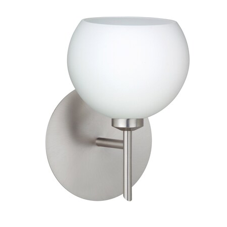 Besa Lighting Palla 5 Mini Sconce, Opal Matte, Satin Nickel Finish, 1x40W Halogen 1SW-565807-SN